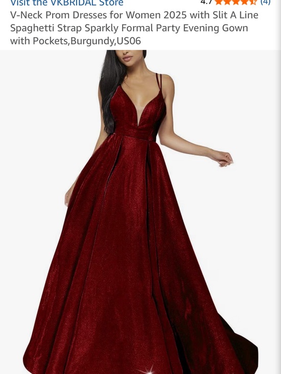 Dresses & Skirts - V-Neck Burgundy Sparkle Evening Gown